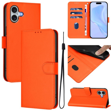 Чехол-книжка Skin Feel S-type для iPhone 16 Plus - оранжевый