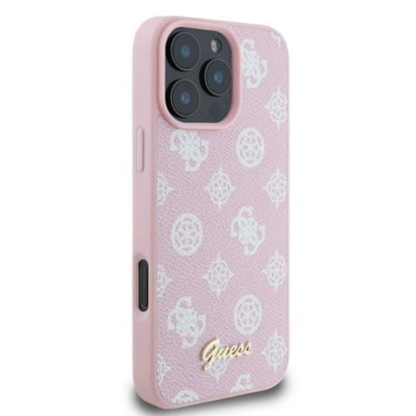 Оригинальный чехол Guess Peony Script MagSafe для iPhone 16 Pro Max - Pink