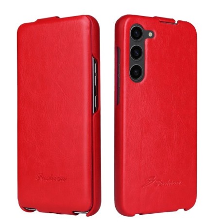 Шкіряний фліп-чохол Fierre Shann 64 Samsung Galaxy S24+ 5G - червоний