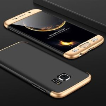 3D чехол GKK Three Stage Splicing Full Coverage Case на Samsung Galaxy  S7 / G930 - черноо-золотой