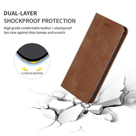 Чохол Retro Skin Feel Business Magnetic Case на Samsung Galaxy A10 - коричневий