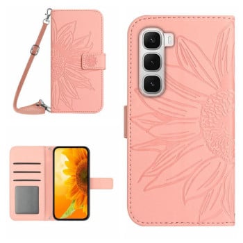 Чохол-книжка Skin Feel з малюнком соняшника Infinix Hot 60 Pro+ 4G - рожевий