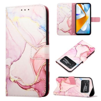 Чохол-книжка PT003 Marble Pattern для Xiaomi Poco C40/Redmi 10c - рожеве золото