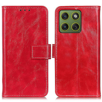 Чехол-книжка Retro Crazy Horse Texture на Motorola Edge 70 5G — красный