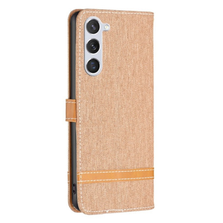 Чохол-книжка Color Matching Denim Texture  для Samsung Galaxy S25 5G - коричневий
