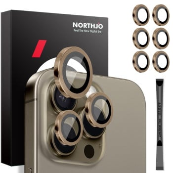 Захист камери NORTHJO 2 Sets 6pcs Camera Lens на iPhone 16 Pro /16 Pro Max - коричневий