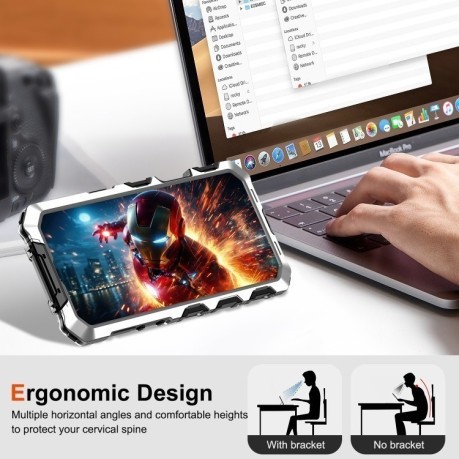 Противоударный чехол R-JUST Life Waterproof для iPhone 16 Pro Max - серебристый