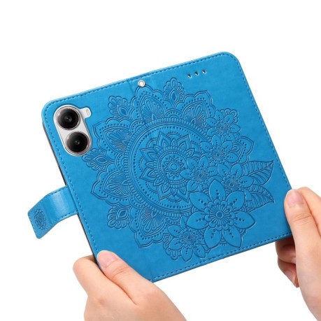 Чехол-книжка 7-petal Flowers Embossing для Redmi Turbo 4 / Xiaomi Poco X7 Pro - синий