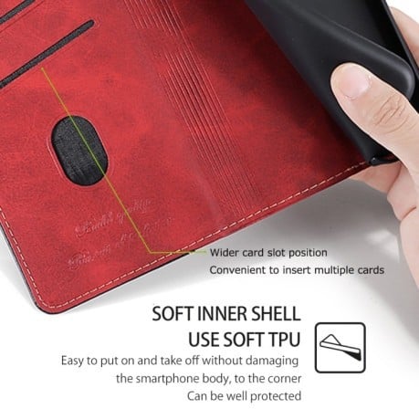 Чехол-книжка Contrast Color для Samsung Galaxy M55 5G - Red + Black