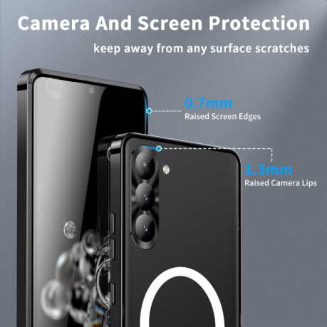 Противоударный чехол Frosted Meta (MagSafe) для Samsung Galaxy S23 5G - черный