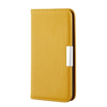 Чехол-книжка Litchi Texture Solid Color на iPhone 12 Mini - желтый