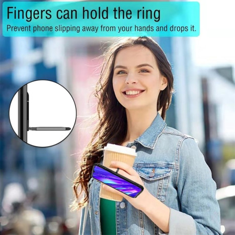 Протиударний чохол 360 Degree Rotating Ring Holder на Realme 5 Pro/Realme Q - чорний