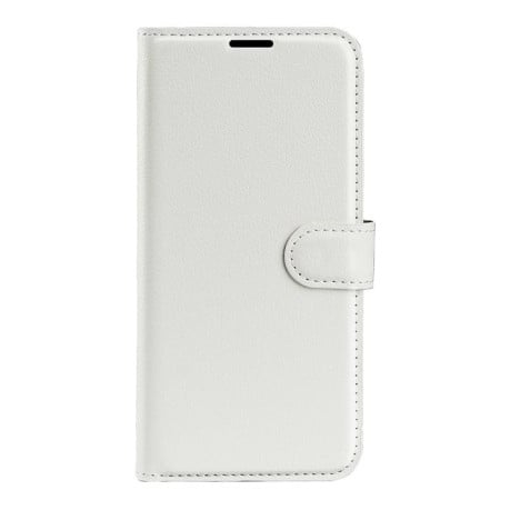 Чохол-книжка з фактурою Litchi та магнітним хлястиком на Samsung Galaxy S25 FE 5G - білий