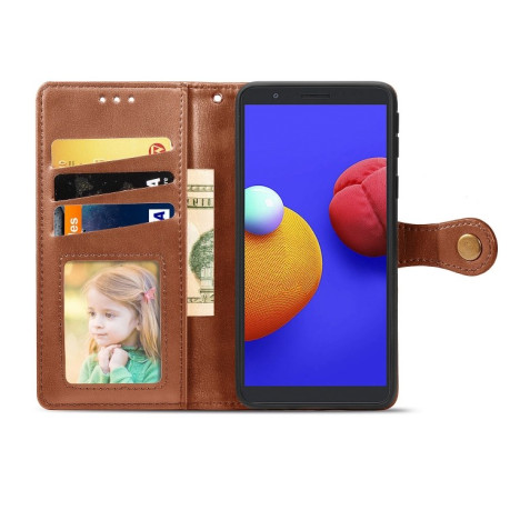Чехол-книжка Retro Solid Color на Samsung Galaxy A01 Core / M01 Core - коричневый