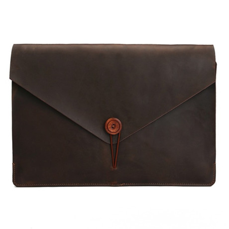 Универсальная сумка-конверт из натуральной кожи EsCase Classical series для ноутбуков 13.3 дюйма и менее - черный