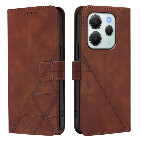 Чохол-книжка Crossbody 3D Embossed Flip Leather Xiaomi Redmi Note 14 4G 164.48mm - коричневий