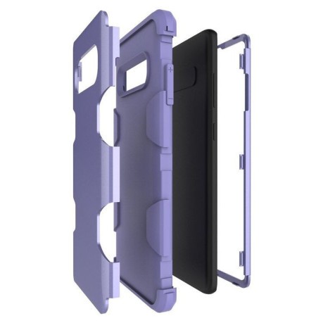Противоударный чехол A Style 3 in 1 Hybrid Back Cover на Samsung Galaxy S10+ / S10 Plus-фиолетовый