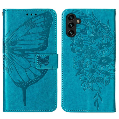 Чехол-книжка Embossed Butterfly для Samsung Galaxy A04s/A13 5G - синий