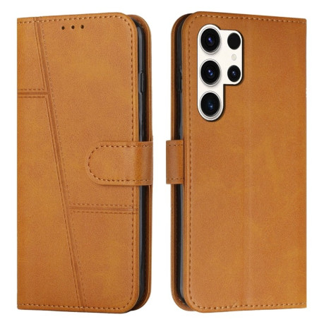 Чехол-книжка Stitching Calf Texture для Samsung Galaxy S25 Ultra 5G - желтый