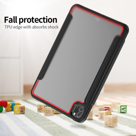 Чехол-книжка Smart Acrylic + TPU для iPad Air 4 2020//Pro 11 2020/2018 - черно-красный