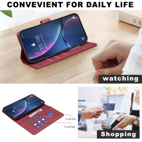 Чохол-книжка Litchi Texture RFID Anti-theft Leather для OPPO Reno15 5G Global — червоний