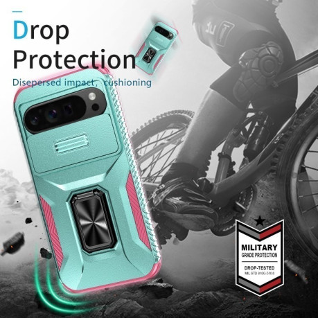 Протиударний чохол Sliding Camshield для Google Pixel 9 Pro XL - Grey Green + Pink