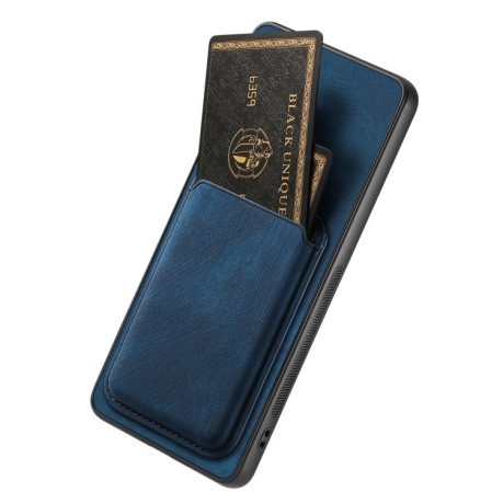 Противоударный чехол Magnetic Wallet Card для Samsung Galaxy A35 5G - синий