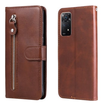 Чехол-книжка Fashion Calf Texture для Xiaomi Redmi Note 12 Pro 4G/11 Pro Global(4G/5G)/11E Pro - коричневый