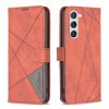 Чехол-книжка Rhombus Texture для Samsung Galaxy S24 5G - коричневый