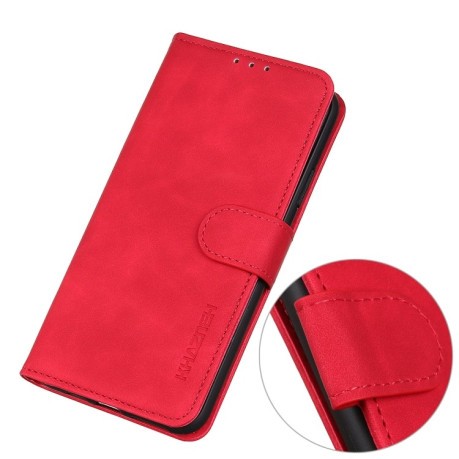 Чехол-книжка KHAZNEH Retro Texture на Xiaomi Redmi Note 10/10s/Poco M5s - красный