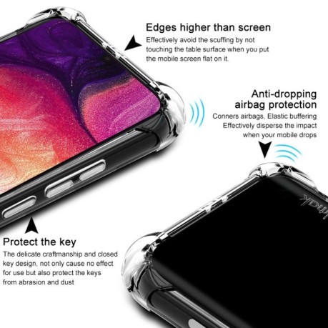 Противоударный чехол IMAK All-inclusive на Samsung Galaxy A70-черный матовый