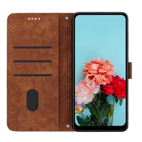 Чехол-книжка Skin Feel Stripe Pattern для Infinix Smart 8 - коричневый