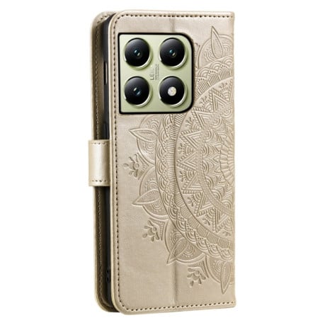 Чохол-книжка Totem Flower для Xiaomi 14T Pro - золотий