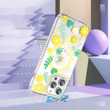 Чохол протиударний with Magsafe Magnetic Shockproof для iPhone 15 - Chrysanthemum