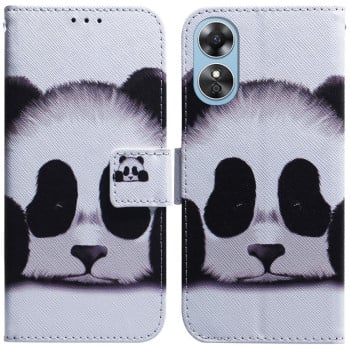 Чехол-книжка Coloured Drawing для OPPO A17 - Panda