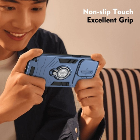Протиударний чохол Sliding Camshield Ring Holder для Samsung Galaxy A56 - синій