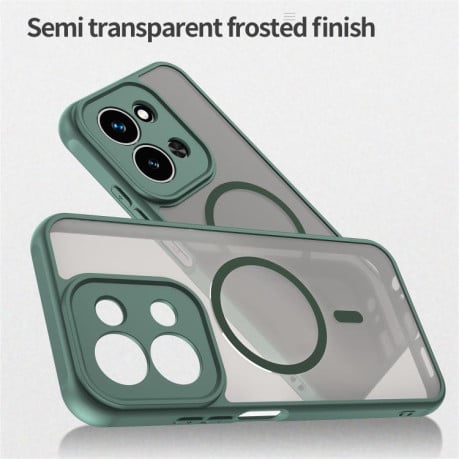 Чехол Fan Dun Series гибрид Frosted с Magsafe на Xiaomi Redmi 15C 5G / 4G EU 173mm - зеленый