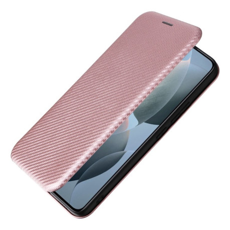 Чехол-книжка Carbon Fiber Texture на  Xiaomi 14T - розовый