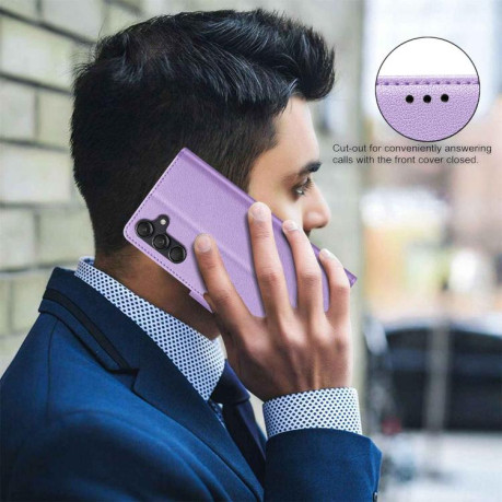 Чехол-книжка Litchi Texture RFID Anti-theft Leather для на Samsung Galaxy M16 5G / F16 5G - фиолетовый