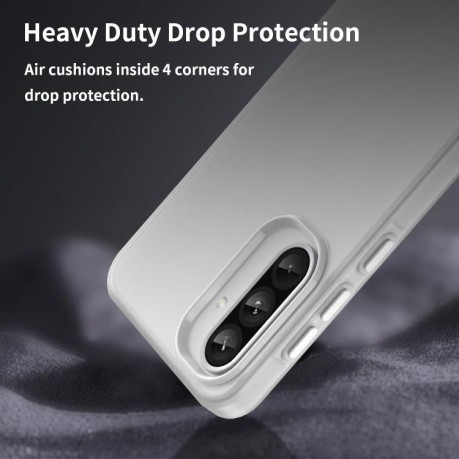 Противоударный чехол Frosted Translucent TPU Hybrid PC для Samsung Galaxy A56 5G - белый