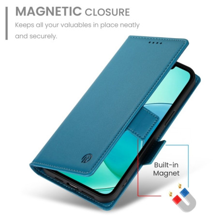 Чехол-книжка Side Buckle Magnetic Frosted Leather для iPhone 16e - синий