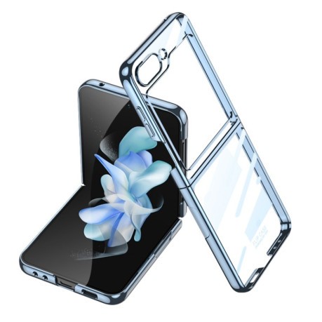 Противоударный чехол Ultra-thin Plating Clear для Samsung Galaxy Flip 5 - синий
