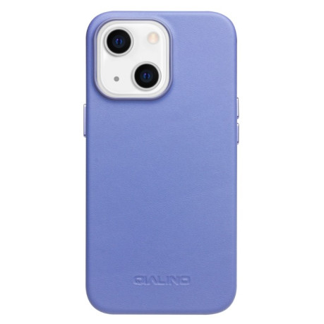 Кожаный чехол QIALINO Nappa Leather Case (with MagSafe Support) для iPhone 13 mini - синий