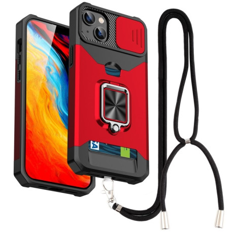 Чохол протиударний Sliding Camera Design для iPhone 14 Plus - червоний