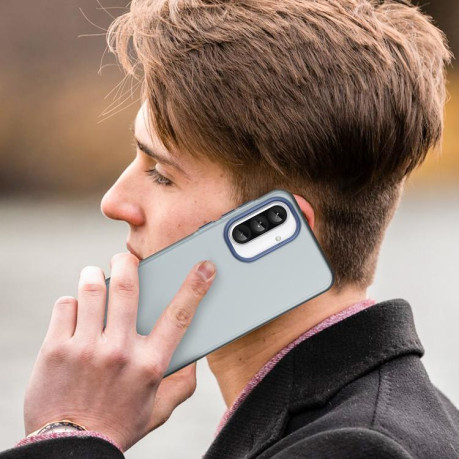 Противоударный чехол Frosted Translucent TPU Hybrid PC для Samsung Galaxy A56 5G - синий