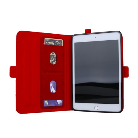 Кожаный чехол-книжка Horizontal Flip Double Holder на iPad Mini 5 (2019)- красный