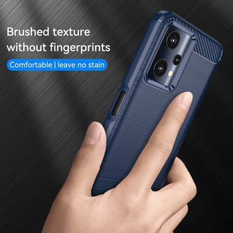 Чехол Brushed Texture Carbon Fiber на Realme 9 Pro/OnePlus Nord CE 2 Lite 5G - синий