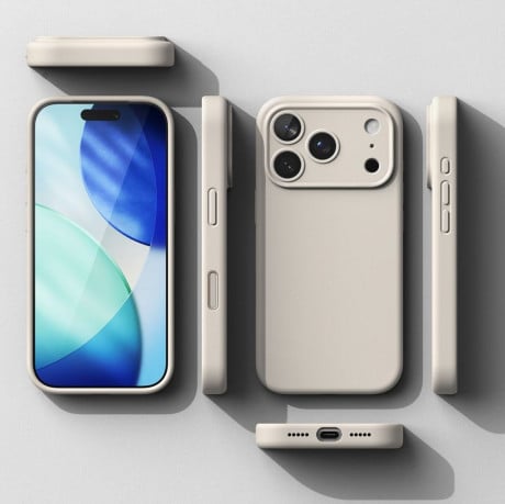 Оригинальный силиконовый чехол Ringke Silicone Magnetic с MagSafe на iPhone 17 Pro - Beige