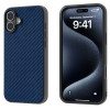 Ударозащитный чехол Carbon Fiber Texture Protective на iPhone 16 Plus - синий