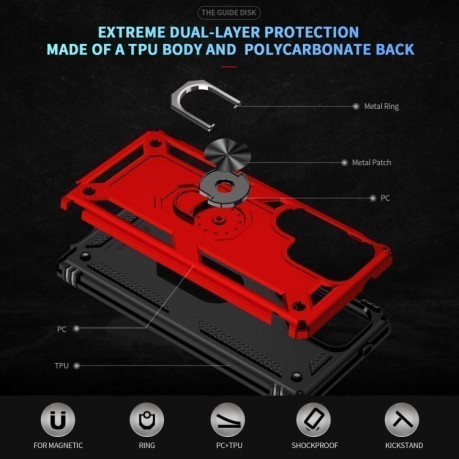 Протиударний чохол PC + TPU Shockproof Protective  для Samsung Galaxy S25 Ultra 5G - червоний